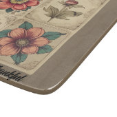 Vintage Blumen Thanksgiving Schneidebrett (Ecke)