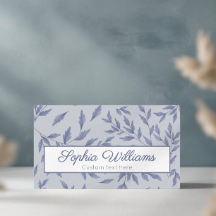 vintage Blumen-Toile-Blau Geschäftskarte Visitenkarte