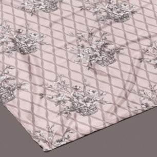 Vintage-Blumen-Toile-Fleece-Decke in Rosé Fleecedecke