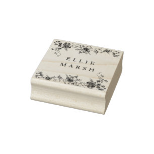 Vintage-Blumen-Toile-französische-Typografie-Marke Gummistempel