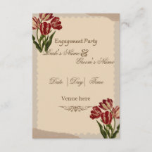 Vintage-Blumen-Tulpen-Verlobungsparty-Einladung