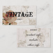 Vintage Blumen über beunruhigtem Text Visitenkarte (Vorne/Hinten)