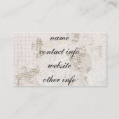 Vintage Blumen über beunruhigtem Text Visitenkarte (Rückseite)