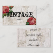 Vintage Blumen über beunruhigtem Text Visitenkarte (Vorne/Hinten)