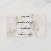 Vintage Blumen über beunruhigtem Text Visitenkarte (Rückseite)