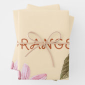 Vintage Blumen und Orangen Geschenkpapier Set (Beispiel)