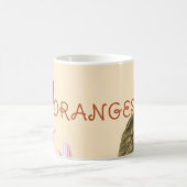 Vintage Blumen und Orangen Kaffeetasse (Mittel)