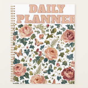 Vintage-Blumen-und-Schmetterling-Tagesplaner Planer