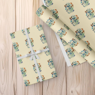 Vintage-Blumen- und Schmetterlingsmuster Geschenkpapier