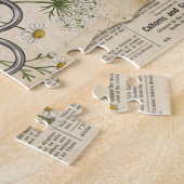 Vintage Blumen- und Silberschere-Kollage Puzzle (Seite)