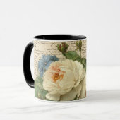 vintage Blumen und Vogel Tasse (Vorderseite Links)