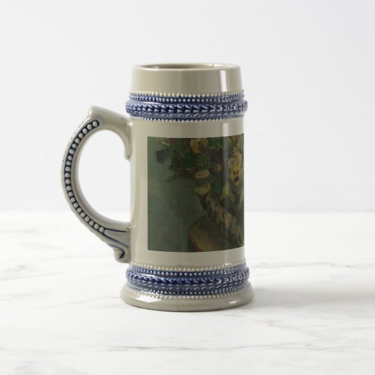 Vintage Blumen Van Gogh Stiefmütterchenkorb Bierglas (Links)