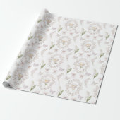 Vintage Blumen verzierte elegante Geschenke Geschenkpapier (Ungerollt)