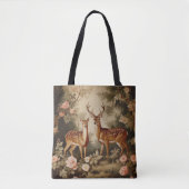 Vintage-Blumen-Wald-Hirsch Tasche (Vorderseite)