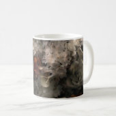 Vintage Blumen Weiße Und Rost Hydrangea Botanisch Kaffeetasse (VorderseiteRechts)