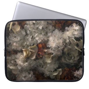 Vintage Blumen Weiße Und Rost Hydrangea Botanisch Laptopschutzhülle