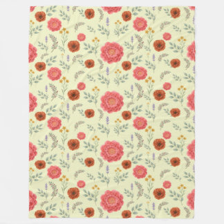 Vintage-Blumen-Wildblumen-Muster-Fleece, 150 cm x Fleecedecke