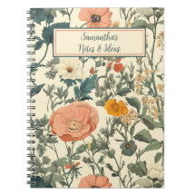 Vintage Blumen Wildblumen und Mohn