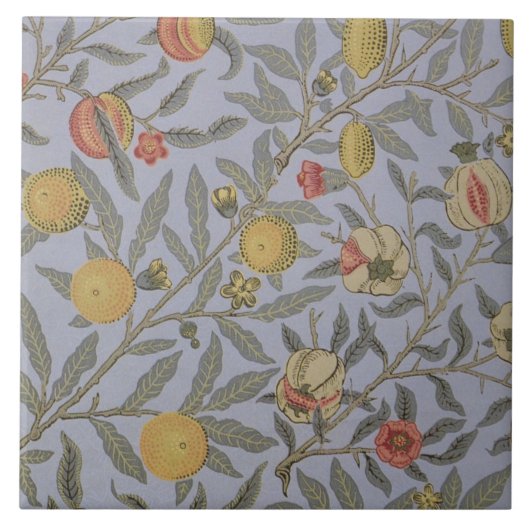 Vintage-Blumen-William-Morris-Frucht Fliese (Vorderseite)