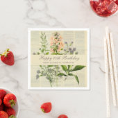Vintage-Blumen zum 80. Geburtstag Serviette (Beispiel)