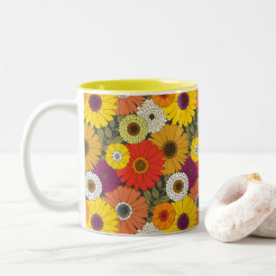 vintage Blumen Zweifarbige Tasse