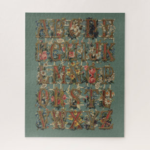 Vintage-Blumenalphabet Puzzle