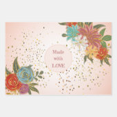 Vintage Blumenantik Botanische Schrift Geschenkpapier Set (Vorderseite 3)