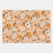Vintage Blumenantik Pfirsichcreme Boho Wildblume Geschenkpapier Set (Vorderseite 2)