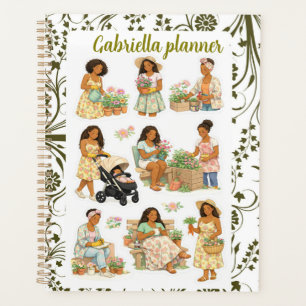 Vintage Blumenaquarell-Gartenenthusiastin Planer