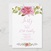 Vintage Blumenarrangements Geburtstagspartei Einladung (Vorderseite)