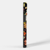 Vintage Blumenart Black iPhone Hülle (Rechte Seite)