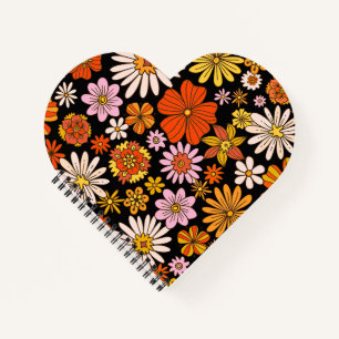 Vintage Blumenausbruch – Farbige Retro-Blume Notizblock
