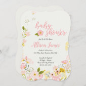 Vintage Blumenbaby-Duschen-Einladung Einladung (Vorne/Hinten)