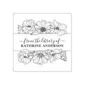 Vintage Blumenbibliothek - Elegantes Skript Gummistempel (Prägung)