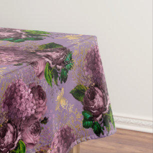 Vintage Blumenbienen Damask Mauve Gold Tischdecke