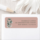 Vintage Blumenbilder - Mailing-Etikett - Rosa (Insitu)