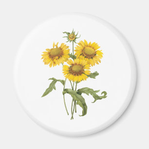 Vintage Blumenblanket Blume Sonnenblumen von Redou Magnet