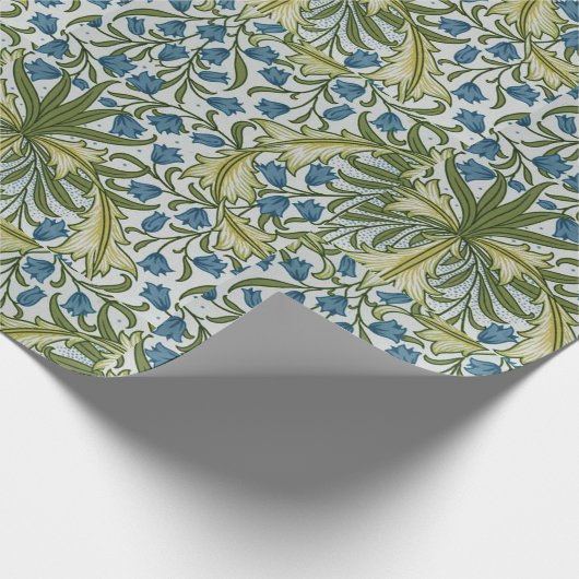 Vintage Blumenblättern Blume Harebell Blue Geschenkpapier (Ecke)