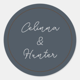 Vintage Blumenblauer Herbst getrocknete Blume Hoch Runder Aufkleber