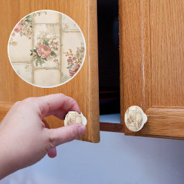 Vintage Blumenblöcke Keramikknauf