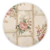 Vintage Blumenblöcke Keramikknauf (Vorderseite)