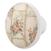 Vintage Blumenblöcke Keramikknauf (Rechts)