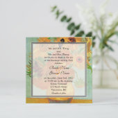 Vintage Blumenblumen Einladung zur Hochzeit (Stehend Vorderseite)