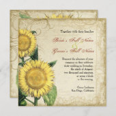 Vintage Blumenblumen - Hochzeit im Herbst Herbst Einladung (Vorne/Hinten)