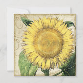 Vintage Blumenblumen - Hochzeit im Herbst Herbst Einladung (Rückseite)