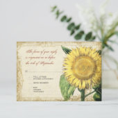 Vintage Blumenblumen - Hochzeit im Herbst Herbst RSVP Karte (Stehend Vorderseite)