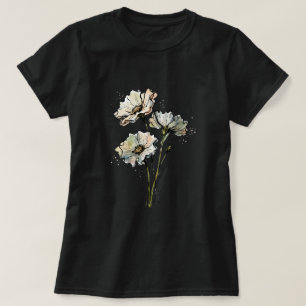 Vintage-Blumenblüten-Minimalistinnen-T-Shirt für D T-Shirt