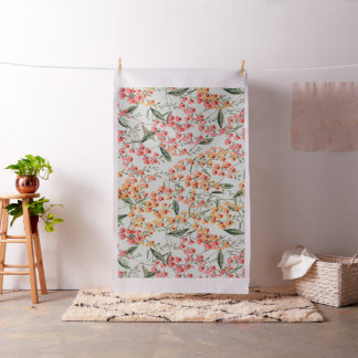 Vintage blumenbotanische Blüten im Orchid-Look Stoff