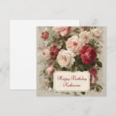Vintage BlumenBouquet mit benutzerdefiniertem Text (Vorne/Hinten)