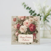 Vintage BlumenBouquet mit benutzerdefiniertem Text (Stehend Vorderseite)